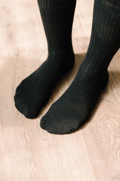 Hemp socks, high terry winter, black sizes 25-27 (36-42)