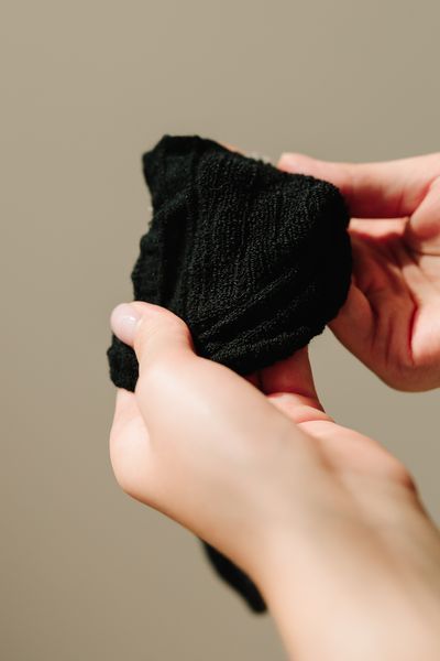 Hemp socks, high terry winter, black sizes 25-27 (36-42)