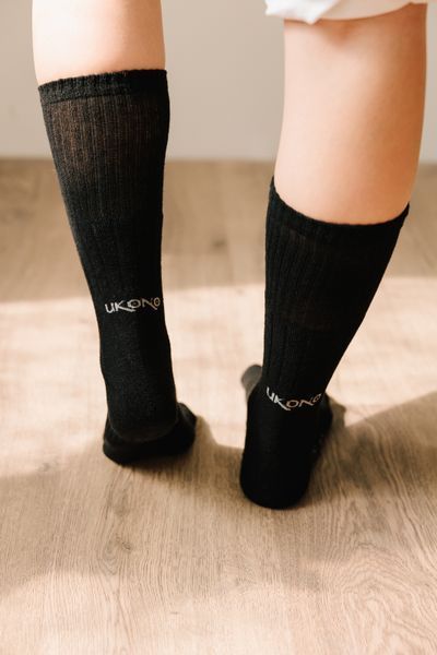 Hemp socks, high terry winter, black sizes 25-27 (36-42)