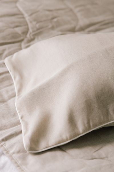 Hemp pillowcase with piping 40х60