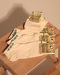 Set of 5 pairs of hemp socks, beige short with mesh, size 25 (36-39)