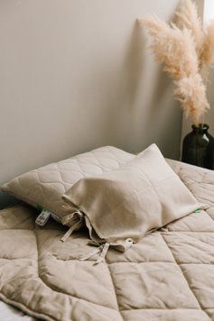 Hemp pillowcase with ties, 40x60