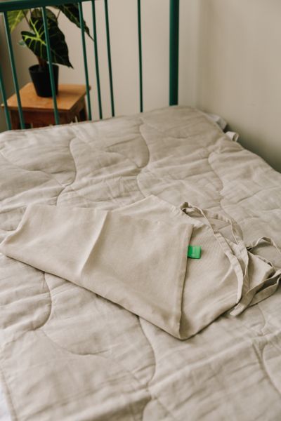 Hemp pillowcase with ties, 40x60