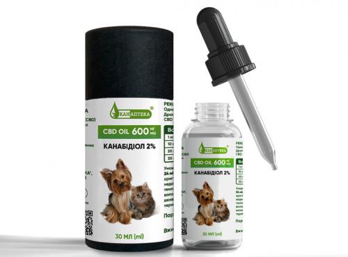 СBD КБД олія для тварин 600 мг 2%