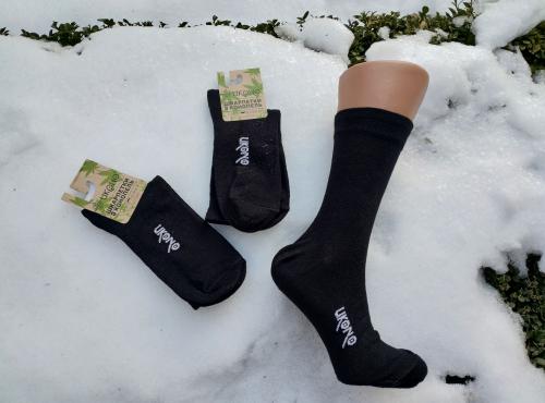 Шкарпетки з конопель, Чорні, довгі. Зимові