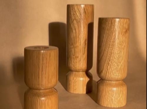 Wooden candlesticks