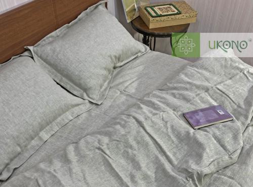 Bed linen set made of linen Ukono «Soft Linen». One and a half bedding set. 