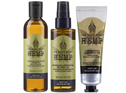 A set of hemp cosmetics. The Body Shop Hemp